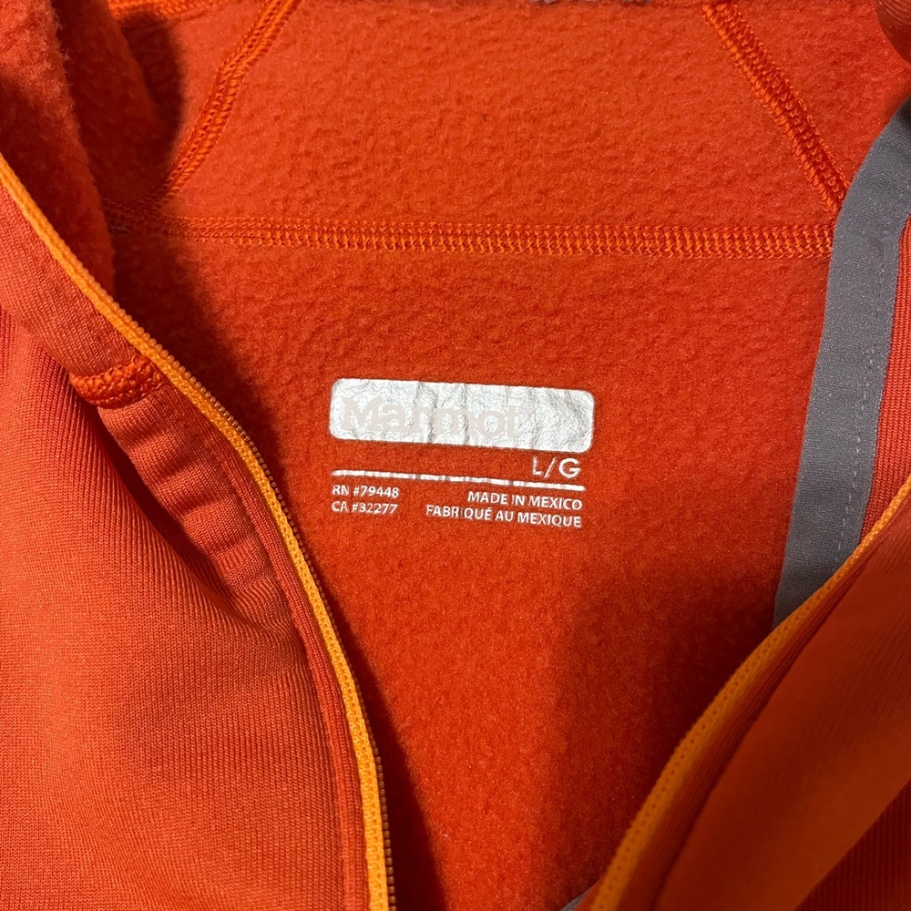 Marmot Orange Quarter-Zip Sweatshirt - Picture 2 of 2
